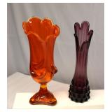 Mid Century Art Glass Vases set 2