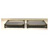 Vintage Metal Frame Vanity Mirrored Trays 2