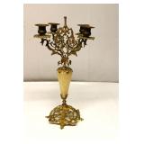Antique Italian Brass Alabaster Candelabra