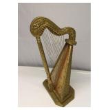 Small Ornate Golden Harp Home Decor.