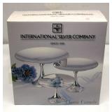 New International Silver Co. 3 Pedestal servers