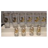 14K Gold Artesania Marmil Peru Tall Glass Set