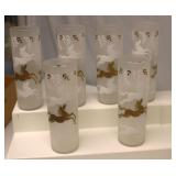 Libbey "Cavalcade" frosted Tom Collins glasses