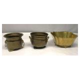 Vintage Brass Pots set 3