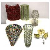 Vintage Bead Candle Holder Wall Sconces Lot