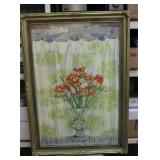 Vintage Lithograph Ornate Wood Frame 29"x 41"