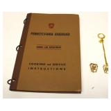 PENNSYLVANIA RAILROAD Cook Book Key Chain & Pin