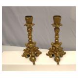 Pair of Italian Gilt Candlesticks