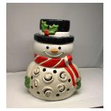 Huge Heavy Ceramic Candle Light Up Snow Man