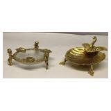 Hollywood Regency & Ormolu style Brass Trinket Dis