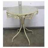 Glass Top Metal Fram Table 26"Round 28"Tall