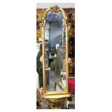 Antique Italian Giltwood Mirror w Shelf