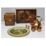 Vintage Brass & Wood Kitchenware Lot