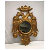 Vintage gilt Wood double eagle wall mirror