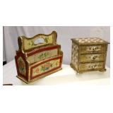 Vintage Florentia Wood Painted Holder Trinket Box