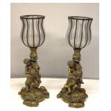Vintage Cherub Candle Holders set of 2