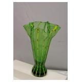 Mid Century Art Glass Vase 10" Tall