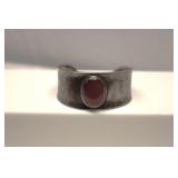Vintage Sterling Silver Carnelian Cuff Bracelet