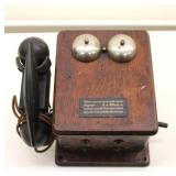 Antique Oak Wall Mount Chicago Telephone Co.