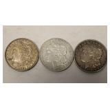 1921 Morgan Silver Dollars set 3 Coins