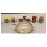MCM Raffiaware Tumblers & Serving Dish