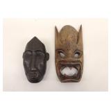 Mini Hand Carved Wood Face Art