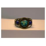 Navajo Blue Chrysocolla Sterling Silver Bracelet