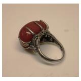 Vintage Sterling Silver Carnelian Ring