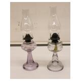 Antique Oil Lamps set 2 17" Tall