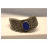 Antique Sterling Silver Lapis Cuff