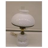 Milk Glass Hurricane Lamp 17" Tall