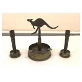 Military Ammo Art Ash Tray & Candleholders