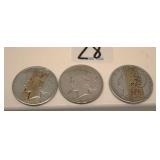 1921 * 1922* 1925 Silver Dollar Coins set 3