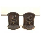Cast Metal ( The Thinker ) Bookends Bronzed Patina