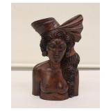 Pair of Teak Signed Balinese Sculptures Bookends