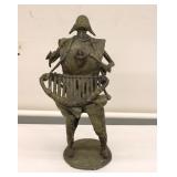 Benin lost wax bronze figure of a musician 15"T