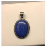 Vintage Sterling Silver Lapis Pendant