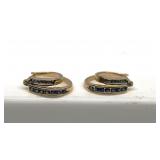 14K Gold Diamond Topaz Earrings