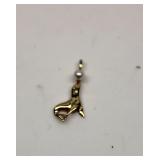 14K Gold Seal Balancing a Pearl Pendant