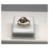 10K Gold Pearl Sapphire Ring size 8