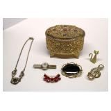Vintage Estate Jewelry & Jewelry Box Lot