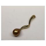 14K Gold Sunset Cultured Pearl Pendant