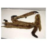 Vintage 4 Mink Fur Stole Pelts Scarf