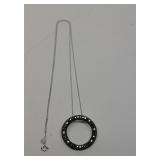 925 Sterling Silver Bkack CZ Pendant