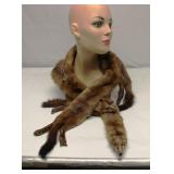 Vintage 4 Mink Fur Stole Pelts Scarf