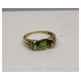 14K Gold Peridot Ring Size 9