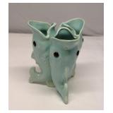 majolica-style vase koi fish figurines 7 Tall