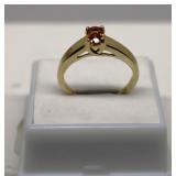 14K Gold .67 CT Spess Garnet Ring Size *