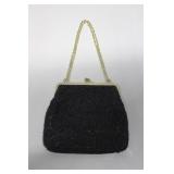 Vintage Black Bead Hand Bag
