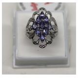 10K White Gold Iolite Ring size 8